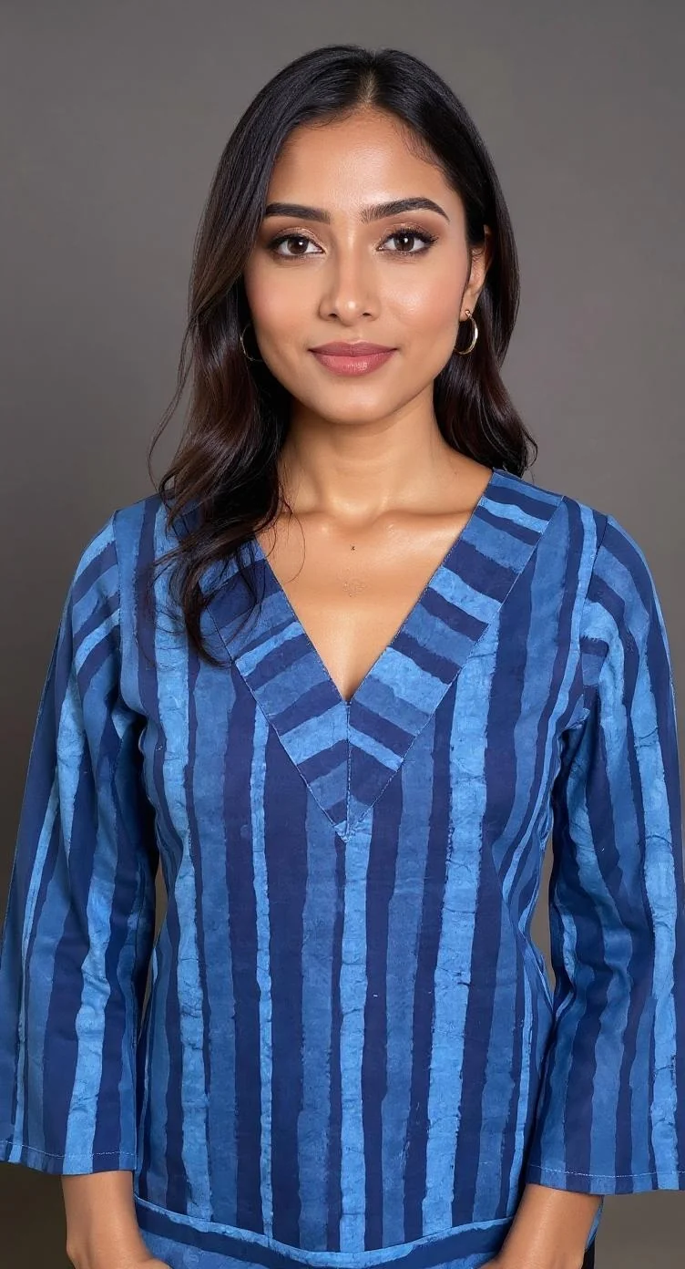 Royal Indigo Floral Kurti