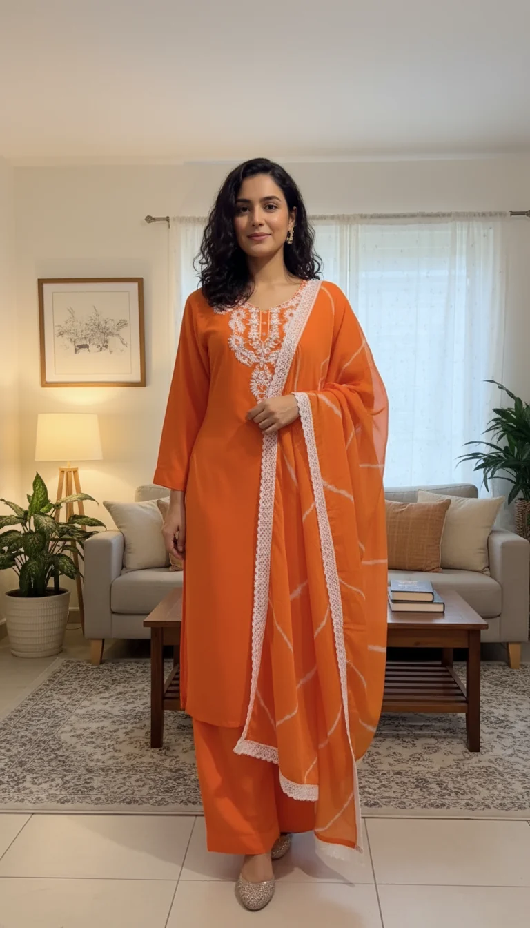 Sunset Orange Kurta Set