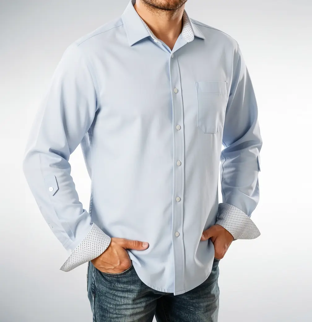 Smooth ironed clothing output after AI wrinkle removal.